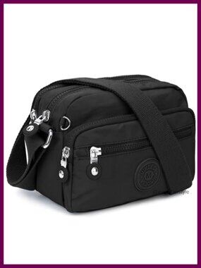 Waterproof Nylon Crossbody Bag Multi Pocket Shoulder Purse Travel Handbag